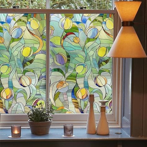 Amazon.com: Add.Heres 3D Stained Glass Window Film, Decorative Window Privacy Film for Bathroom,Front Door,Home, Sun Blocking Heat Control,Static Cling, Eternal Prism 23.6inch x 35.4inch : Home & Kitchen Window Privacy Screen, Window Privacy Film, Stained Glass Window Film, Decorative Window Film, Privacy Film, Window Privacy, Window Film Privacy, Door Upgrade, Window Films