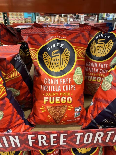 Costco sells these Siete Tortilla Chips "Fuego" for $5.99. They've sold this brand of tortilla chips in the past except they were the "sea salt" version. These fuego chips are awesome! They are light, crunchy & don't sit heavy in my stomach. I love to snack, so I always try to find a healthier alternative to regular chips. These are perfect! They are made with avocado oil & even pass the "Bobby Approved" test. Click here for more...... https://costcofan.com/costco-siete-chips-fuego/ Siete Chips, Multigrain Chips, Bobby Approved, Tortilla Chip, Soy Free Vegan, Organic Snacks, Grocery Foods, Snack Packs, Multigrain