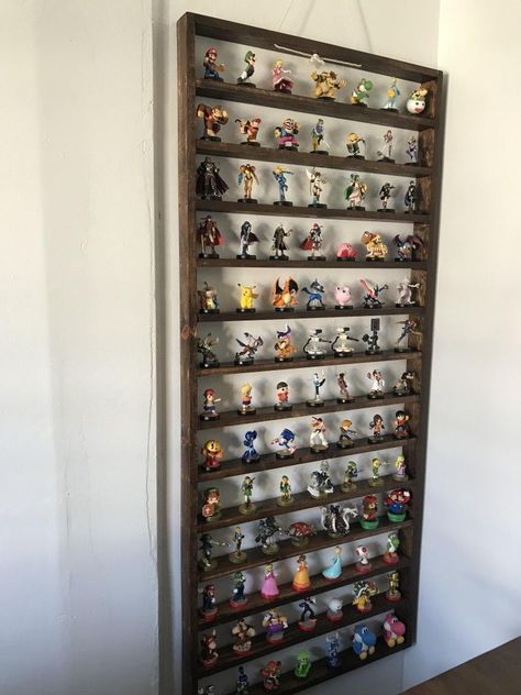 Collection Room Ideas, Toys Cabinet, Amiibo Display, Display Case Ideas, Rak Display, Geek Diy, Cozy Gamer, Collection Room, Home Storage Ideas