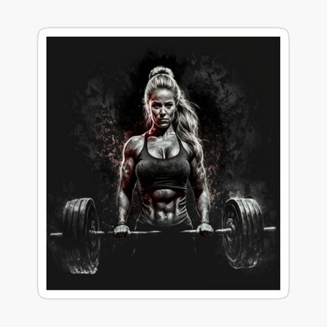 Women in Rage - Inspire Yourself - Power Of Women Sticker Designed and sold by GetMee Women Weight Lifting, Workout In Gym, Workout Photography, Gym Wallpaper, Money Wallpaper Iphone, Power Of Women, Gym Wall, Cool Shirt Designs, Gym Art