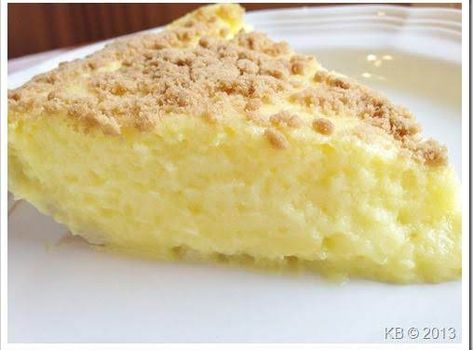 Lemon Sponge Pie #justapinchrecipes Lemon Sponge Pie Recipe, Lemon Sponge Pie, Custard Pies, Awesome Desserts, Lime Desserts, Lemon Sponge, Summer Pie, Citrus Recipes, Frozen Pie