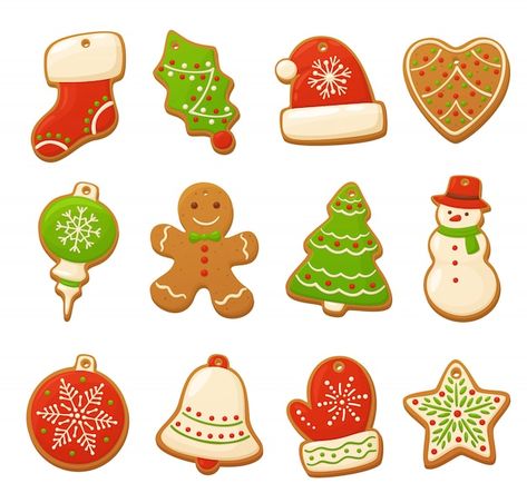 Christmas Cookie Printable, Christmas Cookie Printables Free, Christmas Cookie Clipart, Cookie Illustration, Navidad Pink, Xmas Icons, Cookie Drawing, Cookie Clipart, Christmas Gingerbread Cookies