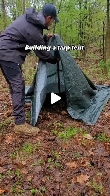 outdoorlife on Instagram: "Building a tarp tent ⛺️ Try this!

Follow us @outdoorlife.plus for more content!
Tag a friend!
Turn on post notifications!

Cre: woodsboundoutdoors
Please DM me for credit or removal.

#camping #campcamp #campstyle #woodland #campinglife #campgear #camplife #campfire #natural #nature #woodlandtrust #woodlandhills #tentcamping #campvibes #naturelovers #campsite" Tarp Shelters, Camping Tarp, Survival Ideas, Bike Cover, Diy Canopy, Camp Vibes, Camp Style, Woodland Hills, Natural Nature