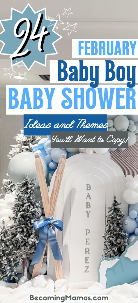 Check out these 24 magical winter baby boy baby shower ideas, from snowy wonderlands to polar bears, cocoa and plaid, snowmans and mountains. Get inspired and start planning! Polar Bear Themed Baby Shower Ideas, Ice Ice Baby Shower Theme, Bear Boy Baby Shower Ideas, February Boy Baby Shower Ideas, Baby Boy Shower Ideas Themes Winter, February Baby Shower Themes Boy, Winter Boy Baby Shower Ideas, Polar Bear Baby Shower Theme, Winter Wonderland Baby Shower Ideas Boy