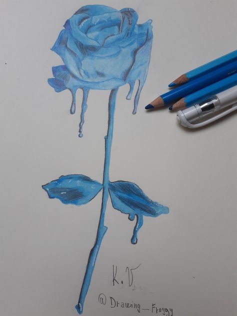 Faber castell coloured pencils Fabre Castell, Blue Drawings, Rose Drawing, Coloured Pencils, Faber Castell, Creative Ideas, Shades Of Blue, Watercolor Tattoo, Shades