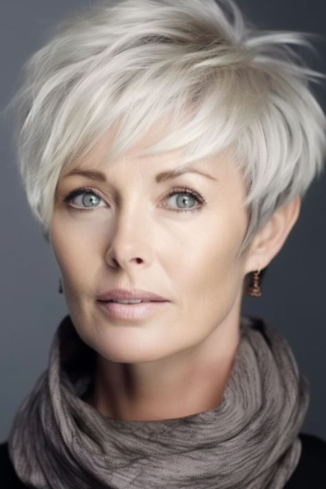 What To Do With White Hair, Short Layered Textured Hair, Saved Hairstyles Board, Dorothy Hamill Haircut Wedges Over 50, Short Pixie Hairstyles For Older Women, Pixie Wedge Haircut, Wedge Haircut With Bangs, Wedge Haircut For Women Over 50, Short White Hair For Older Women