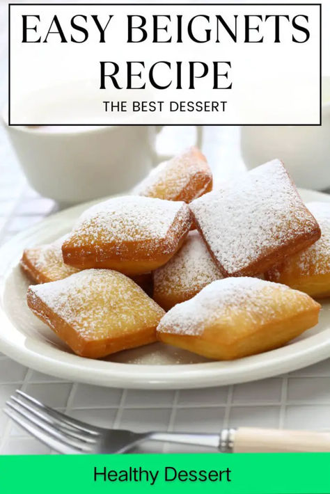 Delicious Beignets Recipe Easy Beignet Recipe, Beignets Recipe Easy, New Orleans Beignets Recipe, Easy Beignets, Beignets Easy, New Orleans Beignets, Fluffy Recipe, Doughnut Recipe Easy, Beignet Recipe