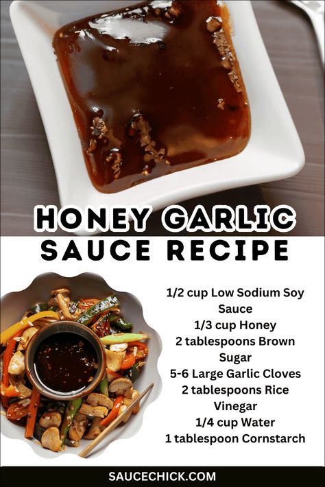 Honey Garlic Sauce Recipe, Homemade Honey Garlic Sauce, Recipes With Soy Sauce, Garlic Sauce Recipe, Food Bouquet, Cooking Recipes In Urdu, Homemade Sauce Recipes, Healthy Honey, Honey And Soy Sauce