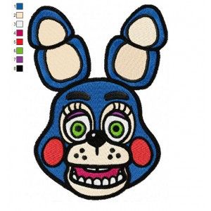 Toy Bonnie Five Nights at Freddys Embroidery Design Toy Bonnie, Pes Embroidery, Cartoon Embroidery, Five Nights At Freddy's, Five Night, Textile Art, Embroidery Design, Machine Embroidery, Embroidery Designs