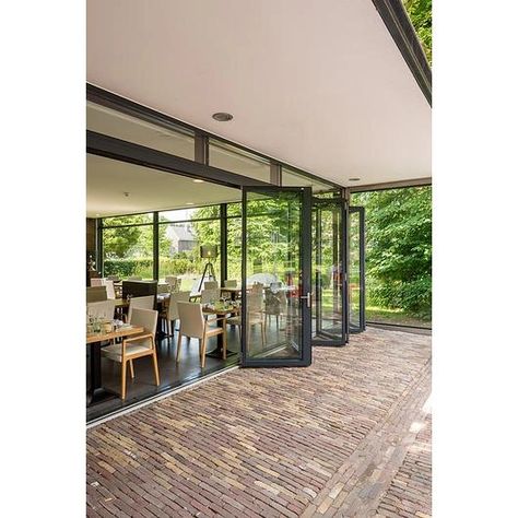 Gallery of Bi-Folding Doors - Highline - 11 Bifold Patio Doors, Glass Bifold Doors, Restaurant Door, Glass Restaurant, Folding Glass Doors, Design Window, Home Door Design, Cafe House, Outdoor Cafe