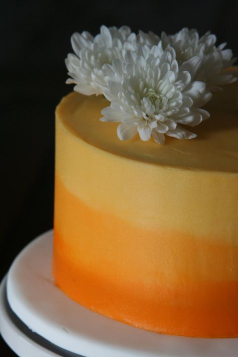 Orange Color Cake, Frozen Cake Designs, Orange Cake Decoration, Ombre Birthday Cake, One Year Birthday Cake, Orange Birthday Cake, Ombre Wedding Cake, Boys First Birthday Cake, Orange Buttercream