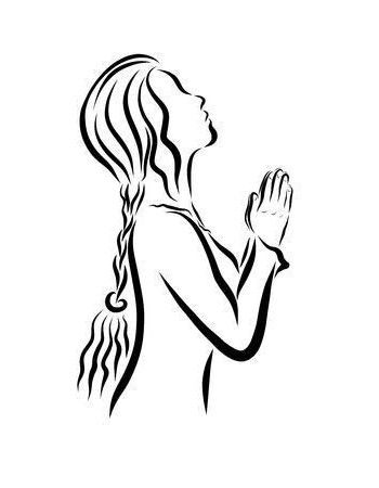 Woman Praying Images, Woman Praying, Jesus Cartoon, Christian Stickers, Praying To God, Bible Crafts, Sketches Easy, Woman Drawing, Silhouette Art