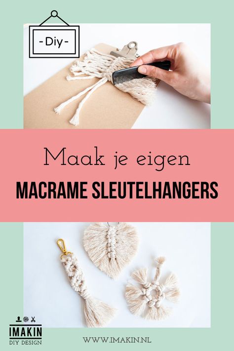 Maak je eigen macrame sleutelhangers Diy Macrame, Macrame Tutorial, Macrame Diy, Macrame, Van, Macramé