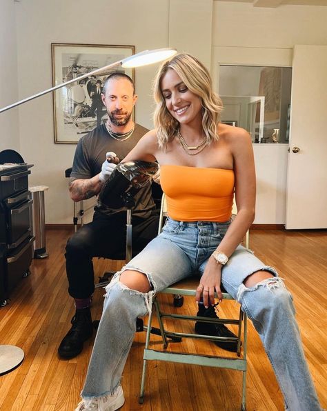 Kristin Cavallari showed off a new "1111" arm tattoo this week; according to a numerologists, the "angel number" is associated with new beginnings and positivity. Kristin Cavallari Style, Angel Number Tattoo, Number Tattoo, Number Tattoos, Kristin Cavallari, Kristen Bell, Tattoo Removal, Angel Number, The Angel