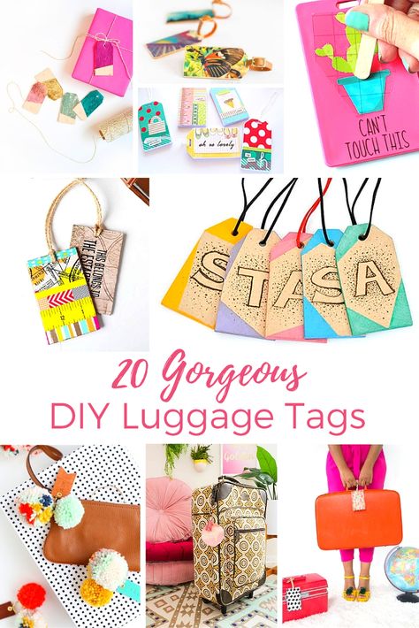 Make Your Own Luggage Tags Diy, Homemade Luggage Tags, Diy Luggage Identifier, Diy Luggage Tags Easy, Diy Luggage Tag, Diy Luggage Tags, Diy Leather Luggage Tags, Kids Luggage Tags, Luggage Tags Diy