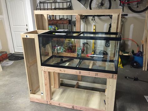 My 75 Gal w/ DIY Custom Stand and DIY Sump/Refugium - The Planted Tank Forum Diy Aquarium Stand, 75 Gallon Aquarium, Aquarium Sump, Aquarium Diy, Aquarium Cabinet, Turtle Aquarium, Aquarium Stands, Fish Stand, Fish Tank Stand