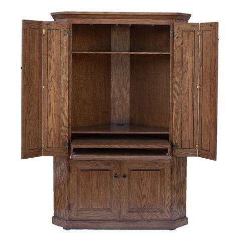 47" Lapierre Computer Armoire Desk Corner Armoire, 4 Panel Doors, 4 Panel Door, Printer Storage, Solid Wood Armoire, Armoire Desk, Computer Armoire, Wood Armoire, Wardrobe Sale