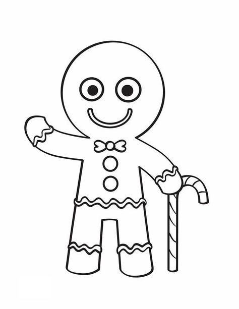 Gingerbread Man with Candy Cane Coloring Pages Shrek Coloring Pages, Gingerbread Man Coloring Page, Man Coloring Pages, Candy Cane Coloring Page, Grinch Coloring Pages, Candy Coloring Pages, People Coloring Pages, Candy Man, House Colouring Pages