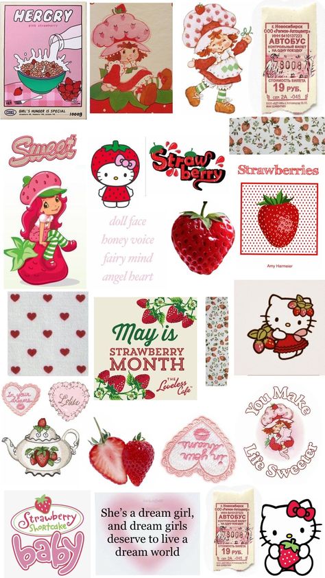 Strawberry Stickers, Y2k Stickers, Scrapbook Printing, Stickers Design, Iphone Case Stickers, Collage Phone Case, Scrapbook Stickers Printable, Stickers Printable, Phone Stickers