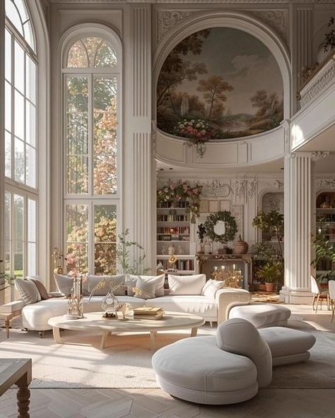 Romantic House Interior, Regal House Interior, Old Money Aesthetic House Interior, Aestethic House Decor, Modern Regency Interior Design, Palace Aesthetic Interior, Living Room Aesthetic Luxury, Rich Living Room, Palace Living Room