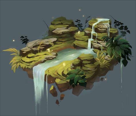 Drawing Types, 2d Game Art, Isometric Art, Landscape Concept, Game Concept Art, Digital Painting Tutorials, Fantasy Art Landscapes, Arte Fantasy, Environment Design