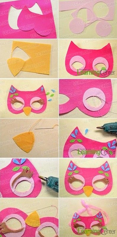 Kids Crafts Masks, Masks Diy Kids, Animal Masks Diy, Diy Girls Costumes, Animal Masks For Kids, Diy Carnival, Owl Mask, Owl Costume, Animal Face Mask