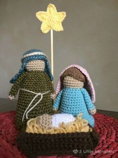 Crochet Nativity, Christmas Nativity Set, Confection Au Crochet, Holiday Crochet, Crochet Christmas Ornaments, Crochet Creations, Christmas Crochet Patterns, Christmas Dolls, Set Patterns