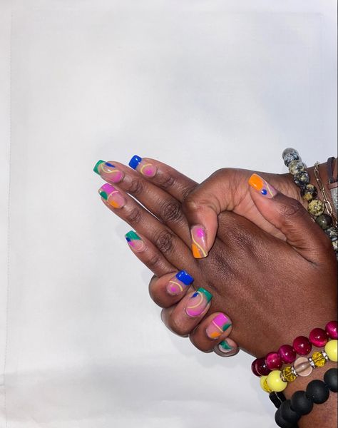 Colorful Summer Geometric Square Nail Inspo Geometric Nails, Multicolored Nails, Square Nail, Geometric Nail, Square Nails, Nail Inspo, Square, Nails, Quick Saves