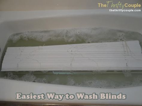 For years, I spent so much time washing blinds while they stayed hung up.  It was always annoying, back-breaking and arm-aching. I still never felt like I could get them clean enough!  Then I heard about this trick! Bath Tub Cleaner, Bathtub Cleaner, Cleaning Blinds, Tub Cleaner, Deep Cleaning Tips, Mini Blinds, Household Cleaning Tips, Cleaners Homemade, Hung Up