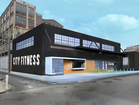 Gym Architecture, Commercial Gym Design, Modern Home Gym, Warehouse Gym, Philadelphia City Hall, Stuck In The Past, City Gym, Dream Gym, Gym Design Interior