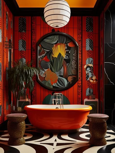 Jazminee - Bathroom Vintage Maximalist Decor, Boho Bathroom Ideas, Maximalist Decor, Boho Bathroom, Dream Bathrooms, Bath Tub, Eclectic Home, Beautiful Bathrooms, Dream House Decor