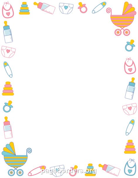 Baby Shower Border Baby Clip Art Printables, Train Baby Shower, Scrapbook Bebe, Free Baby Shower Invitations, Free Gif, Printable Border, Borders Free, Border Templates