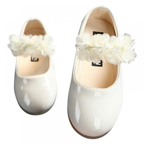 Girls Flower Single Princess Flat Shoes Leather Sandals - Walmart.com Flat Leather Shoes, Girls Leather Shoes, Flower Princess, Princess Shoes, Pearl Design, Leather Flat Shoes, Lace Flower, Shoes Baby