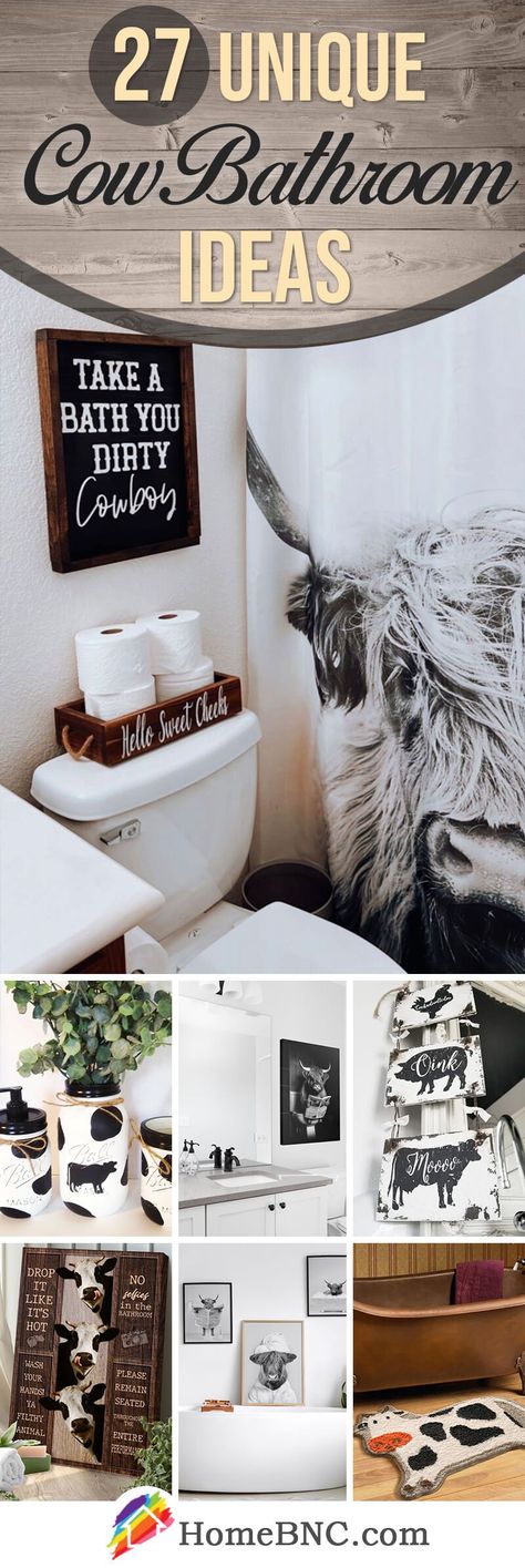 Cow Bathroom Decor Ideas - What kind of cows you enjoy most plays a pivotal role in determining what bathroom ideas are right for your space. Because your bathroom is a cohesive part of your home, it should blend with the rest of your interior. Of course, the most important thing to remember is to follow your cow-loving heart. Cow Bathroom Signs, Highland Cow Bathroom Decor Ideas, Cow Bathroom Decor Ideas Farmhouse, Cow Themed Bathroom Ideas, Texas Bathroom Decor Ideas, Diy Cow Decor Ideas, Cow Theme Bathroom, Cow Themed Bathroom, Cow Bathroom Decor Ideas