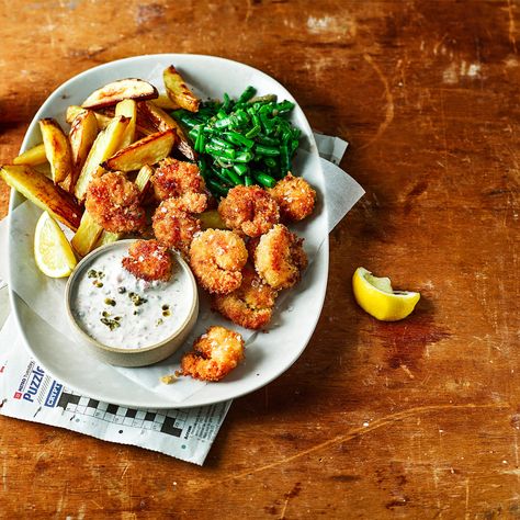 Posh Prawn Scampi and Chips from Gousto Prawn Scampi, Scampi And Chips, Gousto Recipes, Fish Photography, Quick And Easy Dinner Ideas, Prawn Dishes, Bistro Menu, Quick And Easy Dinner Recipes, Recipes Quick And Easy