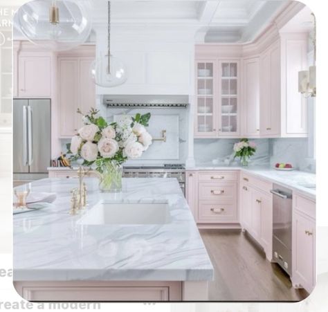 Pink Kitchens, Dream House Aesthetic, Dream Kitchens Design, Dream Life House, House Arch Design, Fancy Houses, Pink House, Art Deco Home, House Design Kitchen