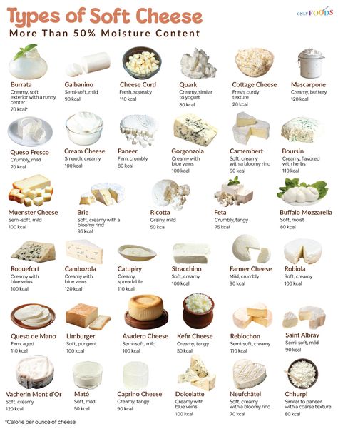 Types Of Cheese And Uses, Cheese Name List, Cheese Types Guide, Soft Cheese For Charcuterie, Cheese Knowledge, Taste Atlas, Flour Types, Cheese Guide, Cheese List