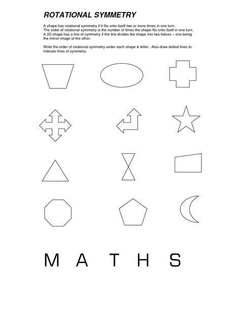 Rotational Symmetry Worksheets Line Of Symmetry Worksheet, Symmetry Math, Line Of Symmetry, Worksheets For 4th Grade, Symmetry Worksheets, Rotational Symmetry, Symmetrical Shapes, Geometry Problems, Printable Math Worksheets