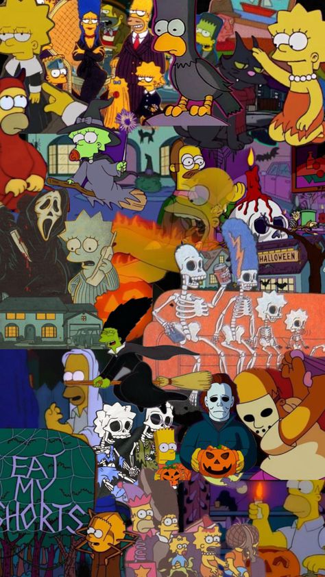 collage by me! The Simpsons Treehouse Of Horror, Simpsons Halloween, Treehouse Of Horror, Simpsons Treehouse Of Horror, Funny Cartoons, The Simpsons, Tree House, Wallpapers, Collage