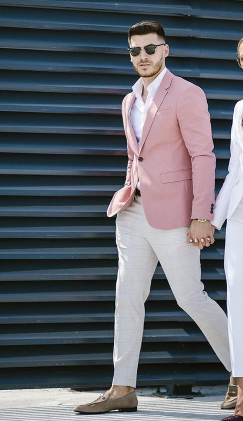 Pink Sports Coat Outfit Men, Mens Pink Jacket Outfit, Pink Blazer Outfit For Men, Men’s Pink Blazer Outfit, Pink Blazer Outfit Men Wedding, Pink Sport Coat Men Outfit, Men’s Pink Suit, Mauve Suits For Men, Pink Jacket Outfit Men