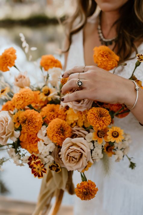 Megan and Chris got married in her parent's backyard on their ranch in the high desert in Bend, Oregon. Full of marigolds and vintage style, their day featured her vintage blue truck and boho fringe wedding dress. Documentary photography. Blurry photography. Editorial photography. Blurry Photography, Marigold Wedding, Fringe Wedding Dress, Neutral Wedding Flowers, Earthy Wedding, Indie Wedding, Blue Truck, Boda Mexicana, Photography Editorial