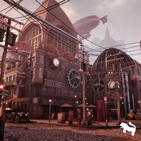 SteamPunk / Victorian Environment Megapack, Leartes Studios on ArtStation at https://www.artstation.com/artwork/qAGw4P Victorian Environment Concept Art, Steampunk Environment, Ville Steampunk, Anu Mehta, Steampunk Building, 3d Diorama, Steampunk City, Steampunk Characters, Steampunk Artwork