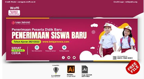 Free File : Download Spanduk SD PPDB Sekolah Dasar Comp CorelDraw Event Banner Design, Banner Reference, Islamic Background Vector, Education Poster Design, Islamic Background, Event Banner, Cute Cartoon Images, Graphic Design Fun, Education Poster