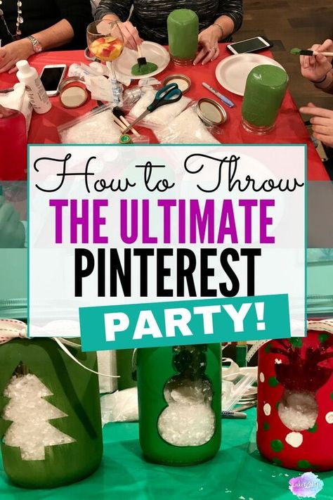 Are you guilty of Pinning a ton of craft ideas on Pinterest and never doing anything with them?! If this is you, consider throwing a Pinterest Party this holiday season! Gather a group of ladies, family or friends and get to crafting. Here are my tips and tricks to hosting the perfect Pinterest Party! #christmasparty #christmascraft #Crafts #lakelifestateofmind How To Host A Craft Party, Hosting A Craft Party, Ladies Night Christmas Craft, Diy Craft Party Ideas For Adults, Ladies Christmas Craft Night Ideas, Christmas Group Crafts For Adults, Christmas Craft Night Ideas, Christmas Craft Night Ideas Ladies, Ladies Night Craft Ideas