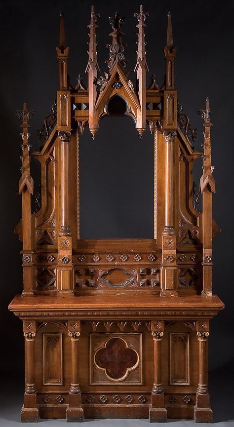 Lot:49: Religious furniture, Gothic Revival altar, Lot Number:49, Starting Bid:$3000, Auctioneer:Jackson's Auction, Auction:49: Religious furniture, Gothic Revival altar, Date:04:00 AM PT - Jun 23rd, 2009 Gothic Revival Furniture, Medieval Furniture, Church Furniture, White Furniture Living Room, Antique Furniture For Sale, Gothic Furniture, Gothic Revival, Gothic Home, Victorian Furniture