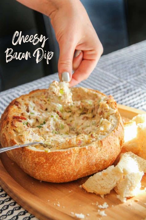 Cobb Loaf, Bread Bowl Dip, Best Dip Ever, Cheesy Bacon Dip, Best Dip, Bread Bowl Recipe, Sauces Recipes, Cheesy Dip, Bacon Dip