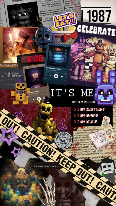 Fnaf Phone Wallpaper, Five Nights At Freddy's Funny, Fnaf Room Ideas, Fnaf Backgrounds, Fnaf Room, Wallpaper For Samsung, Fnaf Aesthetic, Widget Themes, Cool Collages