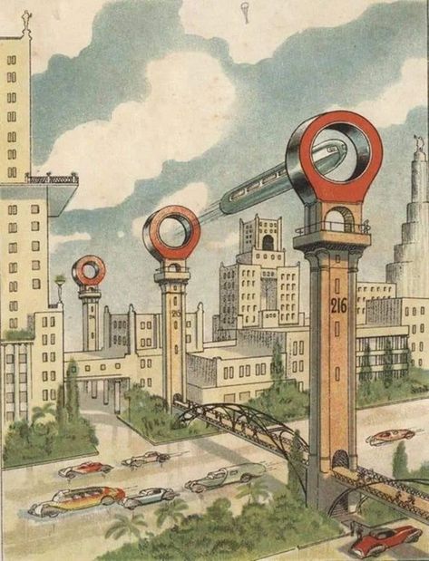 Museum Of Curiosity, Future Predictions, Rare Historical Photos, City Drawing, Futuristic City, Future City, Science Fiction Art, Retro Futuristic, Retro Futurism