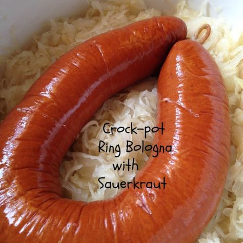 Crock-pot Ring Bologna with Sauerkraut, Plus How to make Sauerkraut | Turnips 2 Tangerines Ring Bologna, Homestyle Cooking, Make Sauerkraut, Making Sauerkraut, Homemade Sauerkraut, Large Glass Jars, Sapphire Engagement Ring Set, Barbecue Ribs, Garlic Seasoning