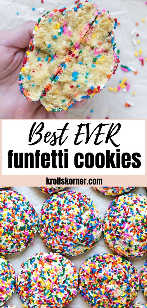 Thick Cookie Recipes, Trash Cookies, Funfetti Cake Recipe, Funfetti Cookie Recipe, Sprinkle Cookies Recipe, Big Cookies, Cookies Video, Confetti Cookies, Cookie Board